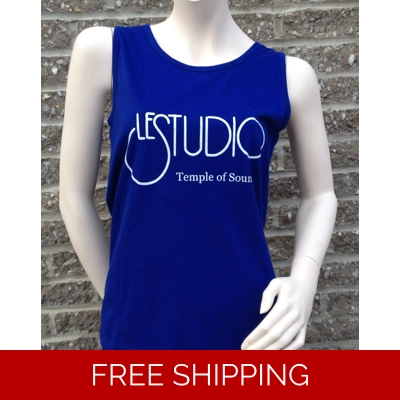 Woman Blue Tank Top White Front Logo TOS N/C